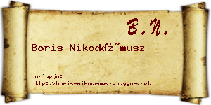 Boris Nikodémusz névjegykártya